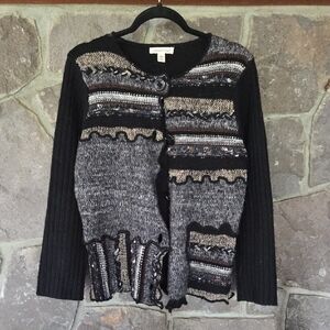 Coldwater Creek Black and Gray Cardigan